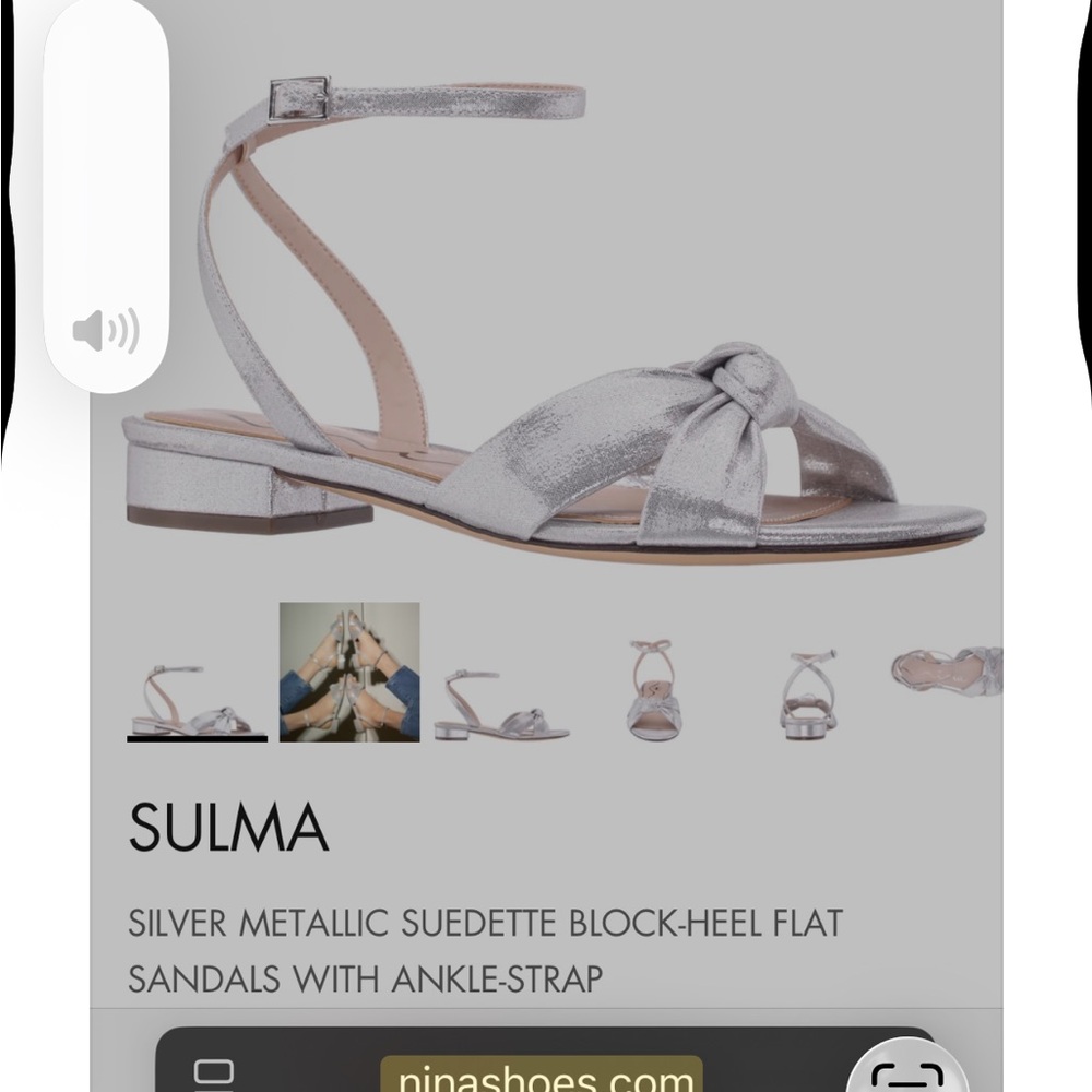 Nina Silver Metallic Flat Sandals